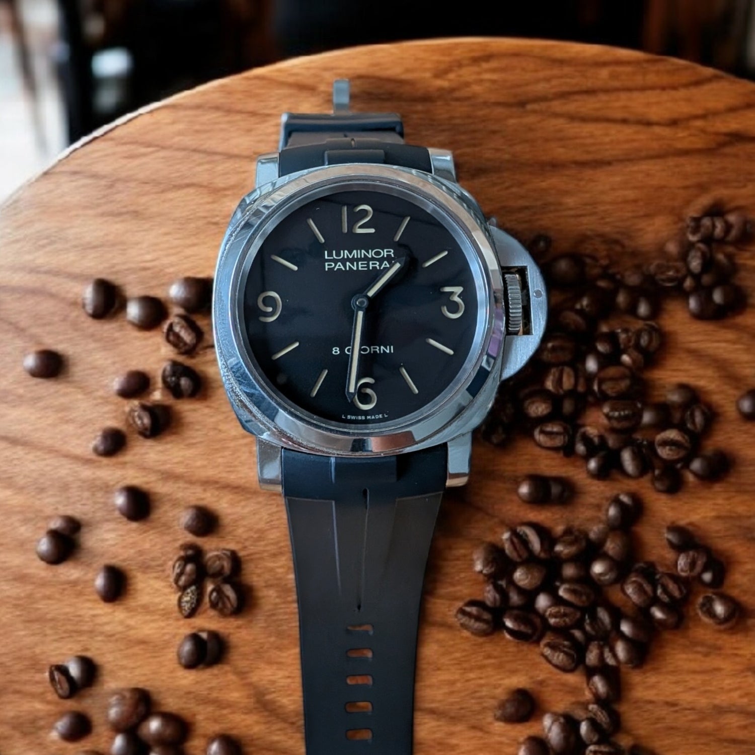 Rubber Curved Strap - For Panerai Luminor 44mm - Black