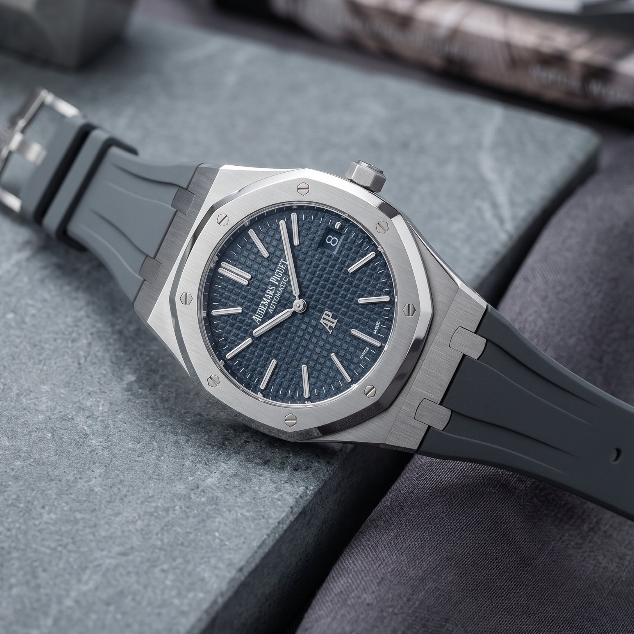 Rubber Strap - For all Audemars Piguet Royal Oak 39mm - Grey