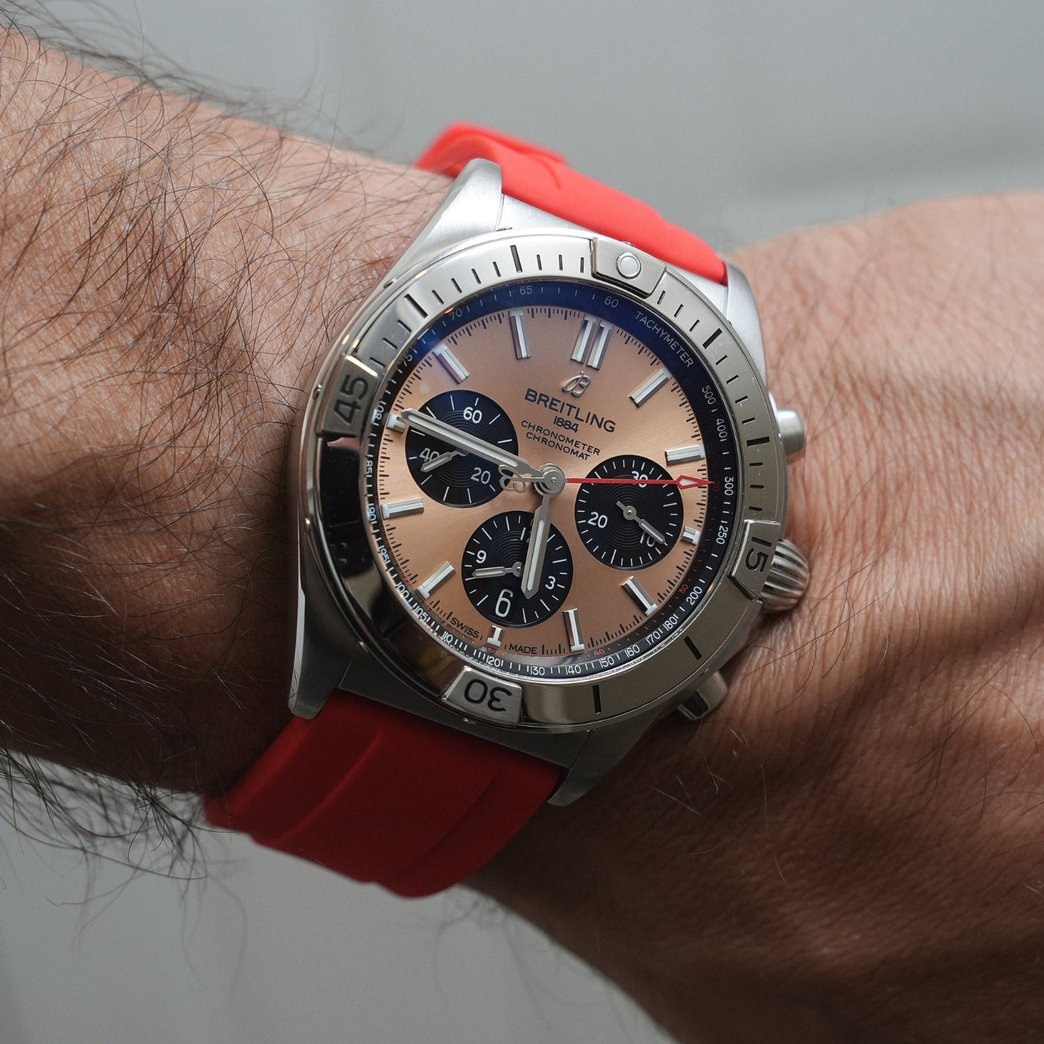 Rubber Strap - For all Breitling Chronomat Models - Red