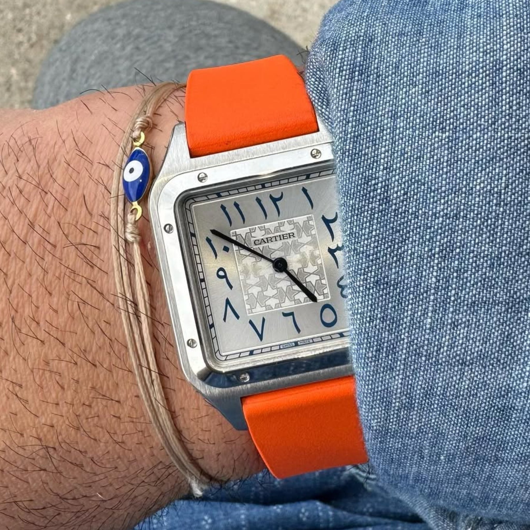 CTS Rubber Strap - Cartier Santos - Dumont - Orange - Helvetus