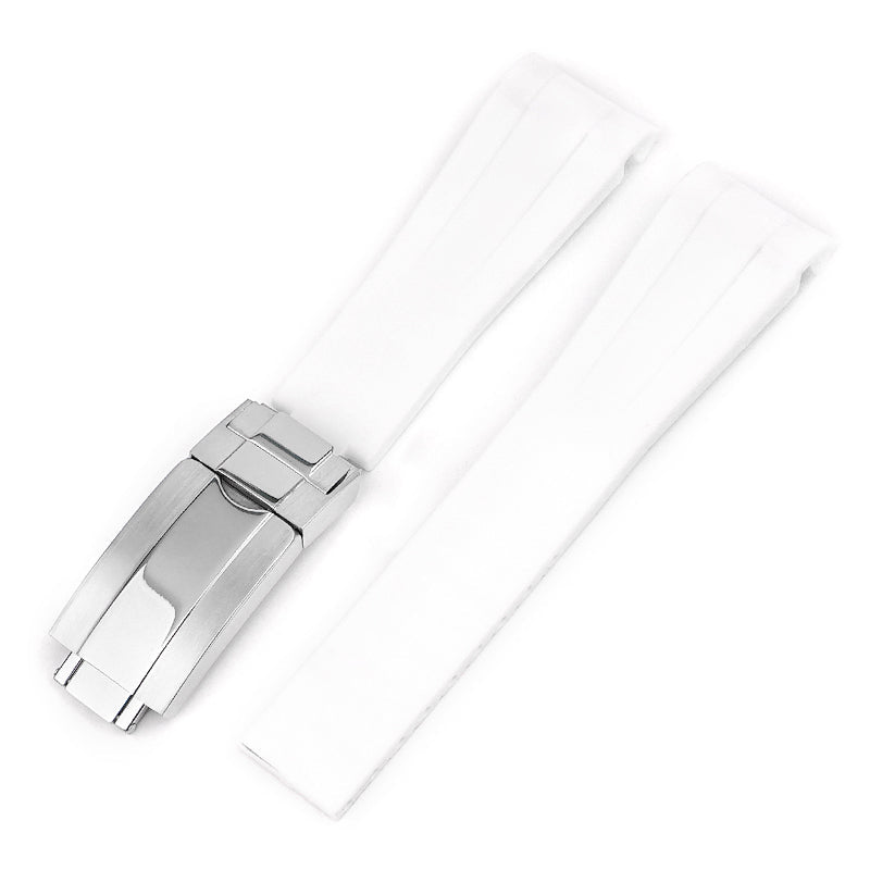 Deployant FKM Rubber Strap - Universal Fit - White - Helvetus