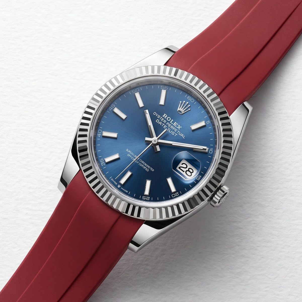 Deployant Strap - For Rolex Datejust 41mm - Bordeaux - Helvetus