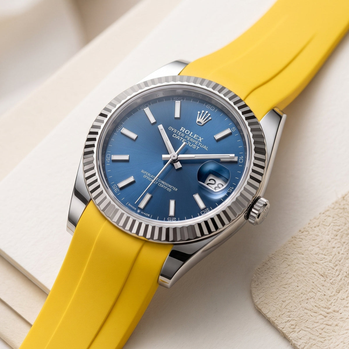 Deployant Strap - For Rolex Datejust 41mm - Yellow - Helvetus