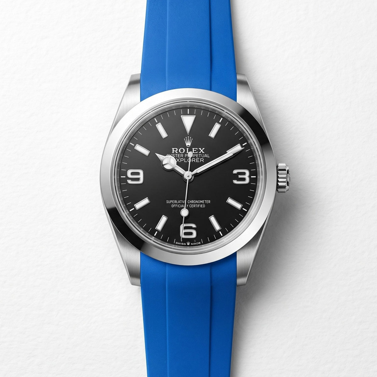 Deployant Strap - For Rolex Explorer I - Blue - Helvetus