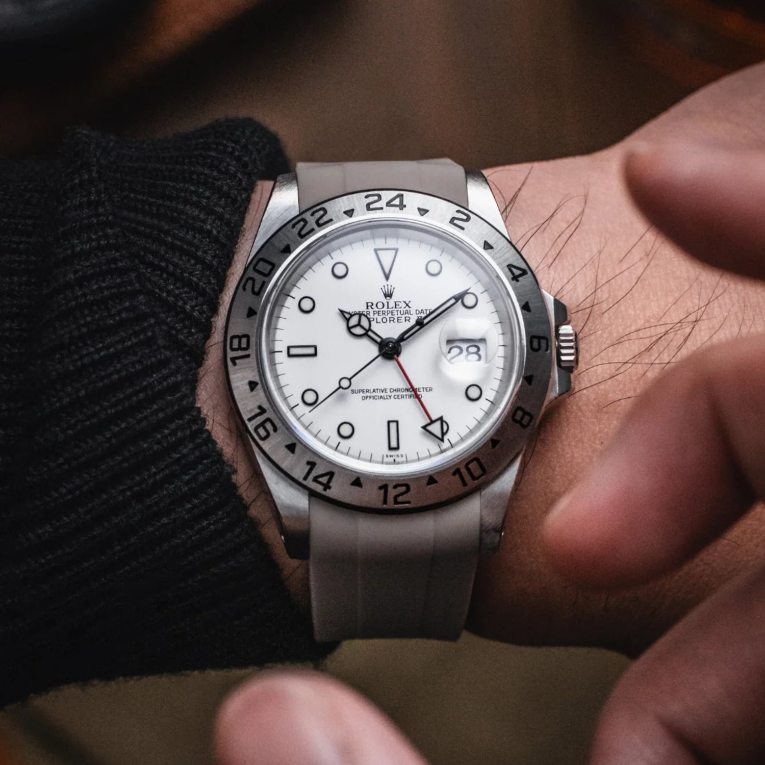 Deployant Strap - For Rolex Explorer II - Beige - Helvetus