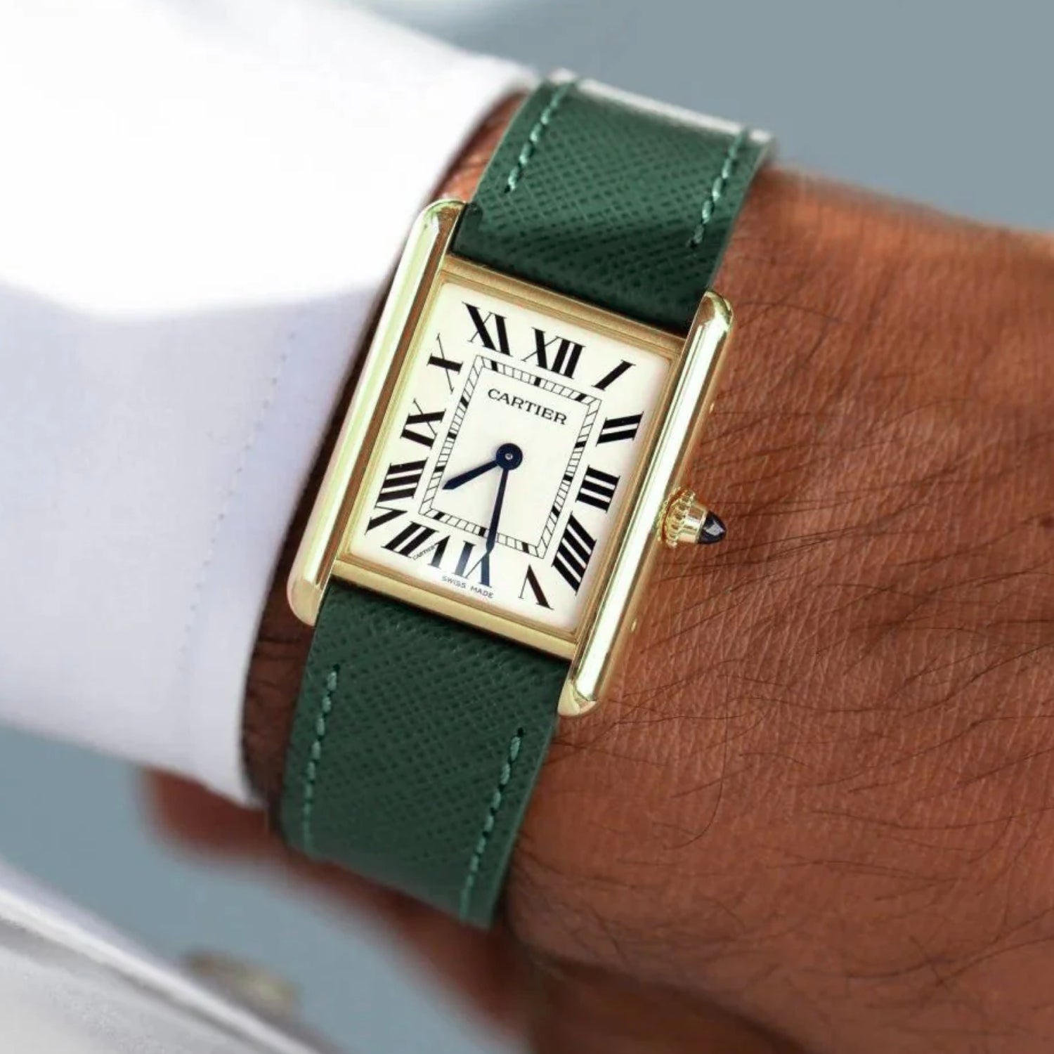 Green Leather Watch Strap – Handcrafted Replacement Band – Helvetus® - Helvetus