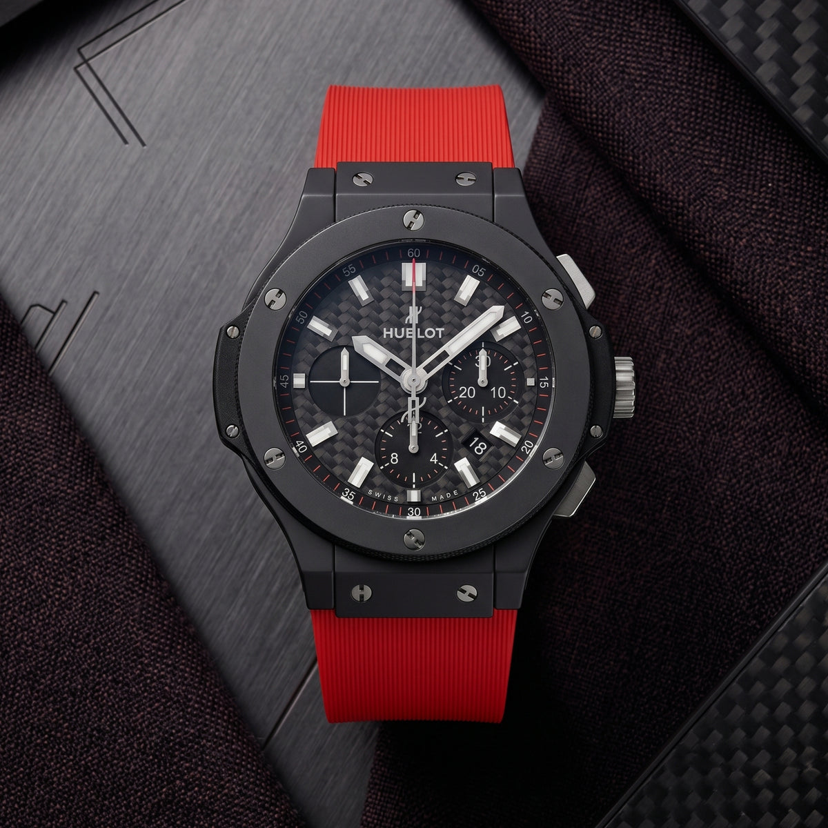 Rubber Strap - For Hublot Big Bang 44mm - Red
