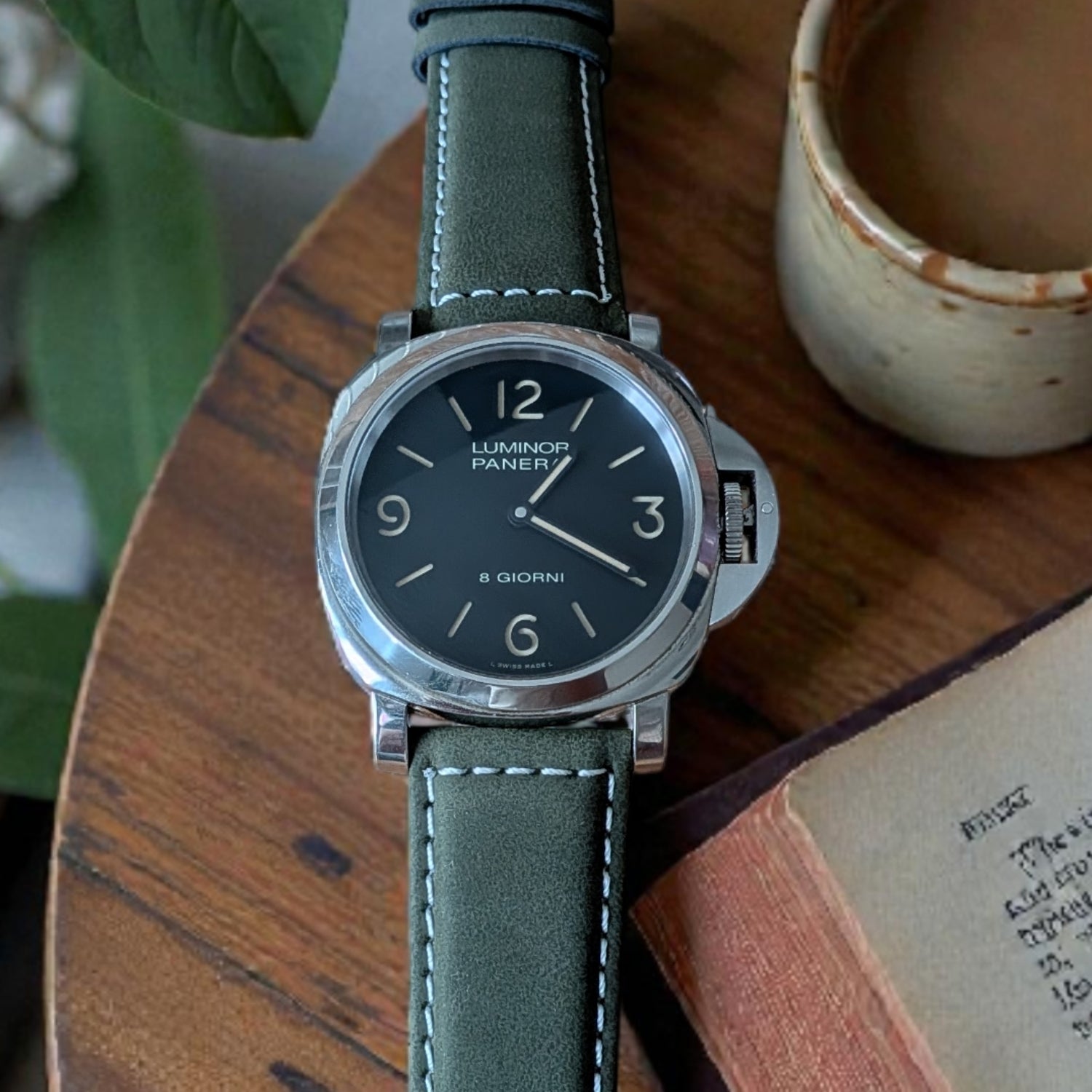 Leather Strap - For Panerai - Light Green - Helvetus
