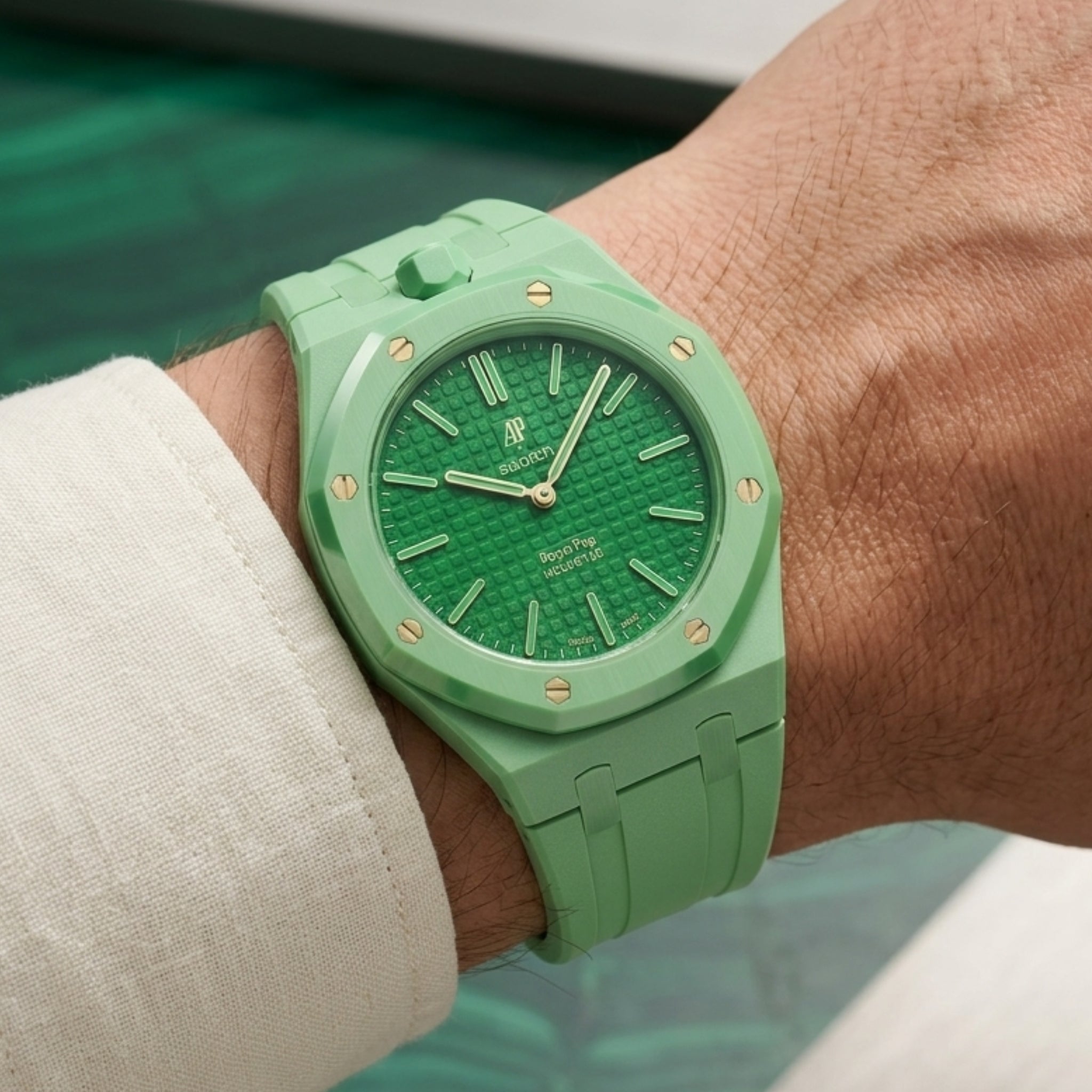 Royal Pop Wrist Strap & Case — For Green Eight (Lépine, Crown at 12) - Helvetus