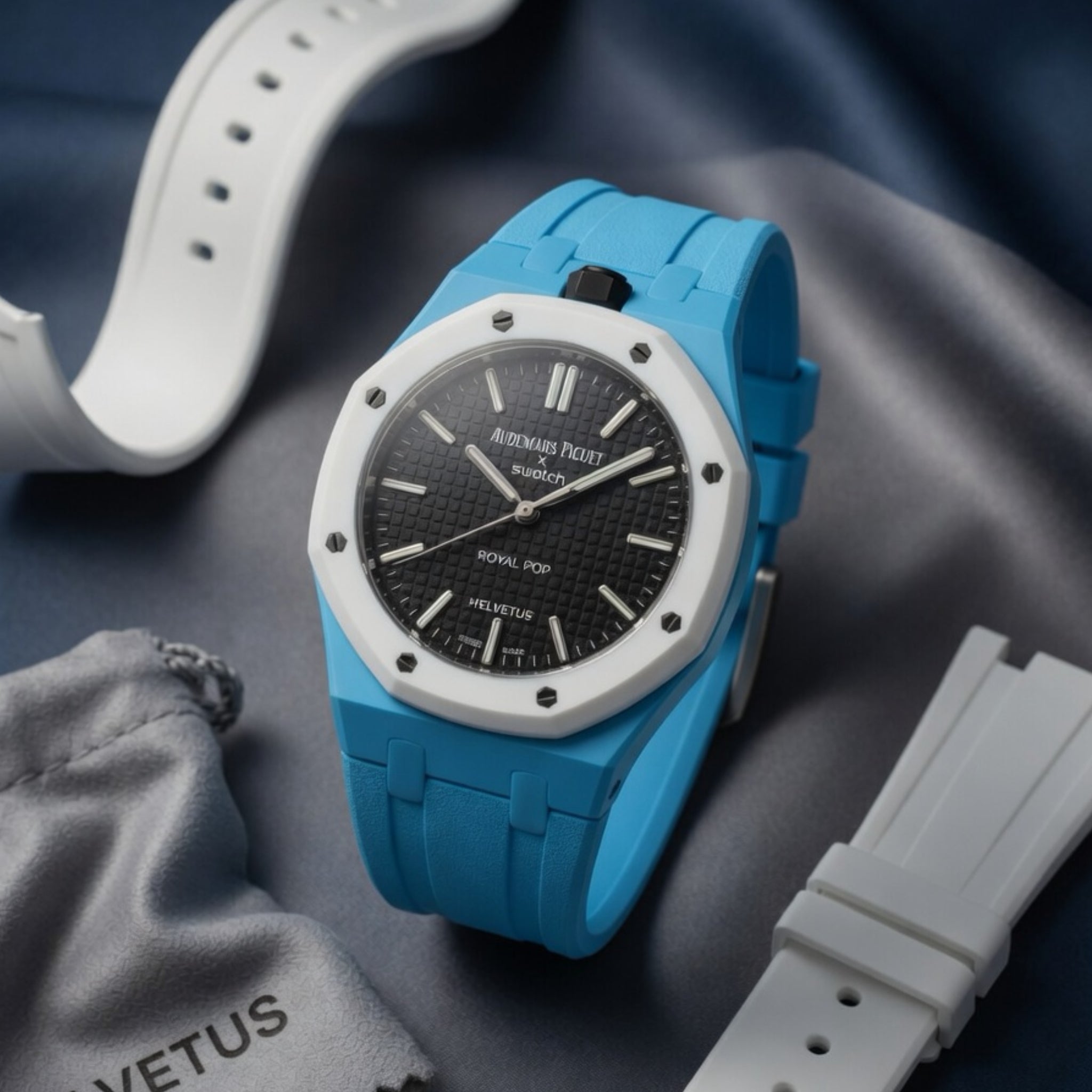Royal Pop Wrist Strap & Case — For Ocho Negro (Lépine, Crown at 12) - Helvetus