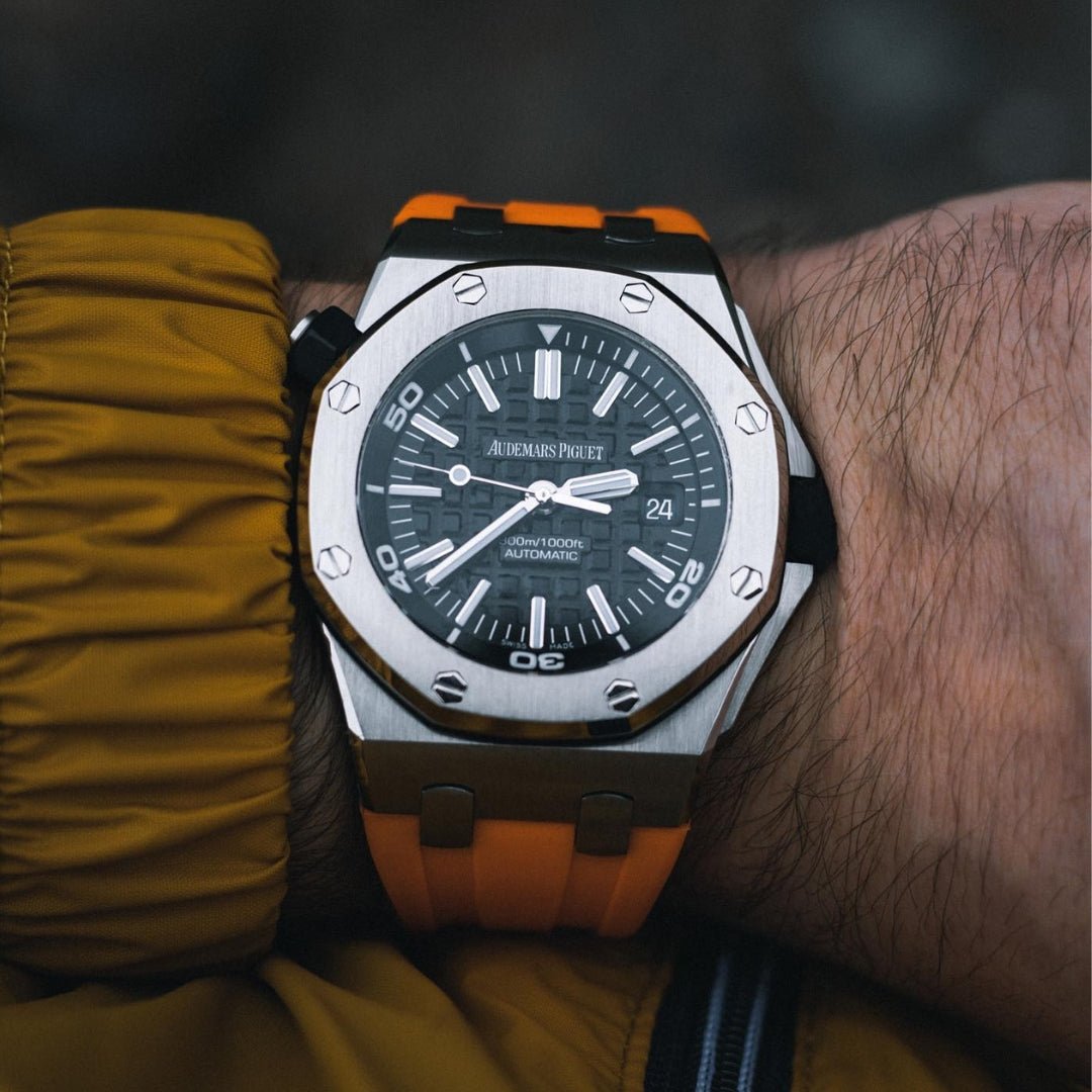Rubber Strap - For all Audemars Piguet Offshore Diver - Orange - Helvetus