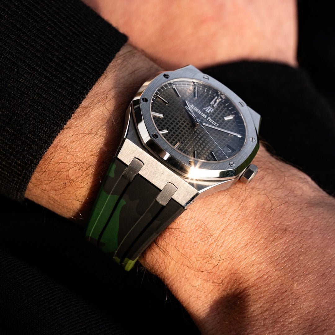 Rubber Strap - For all Audemars Piguet Royal Oak 41mm - Military Camo - Helvetus