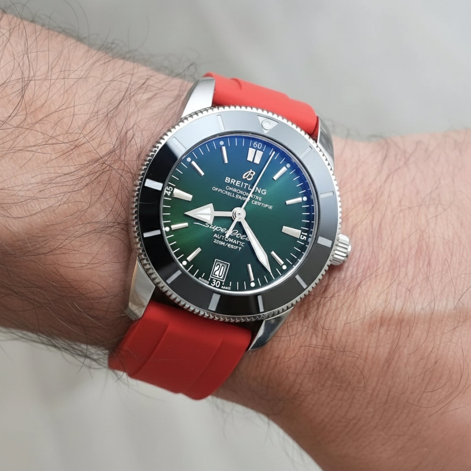 Rubber Strap - For all Breitling Superocean Models - Red - Helvetus