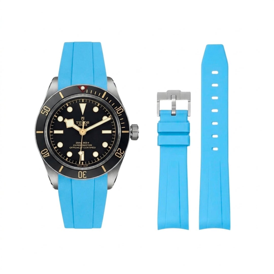 Rubber Strap - For all Tudor Black Bay Models - Light Blue - Helvetus