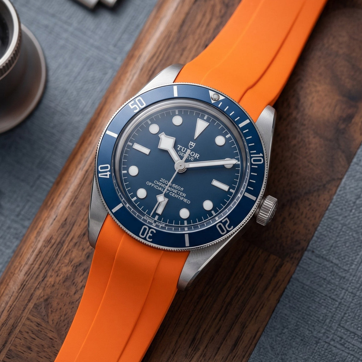 Rubber Strap - For all Tudor Black Bay Models - Orange - Helvetus