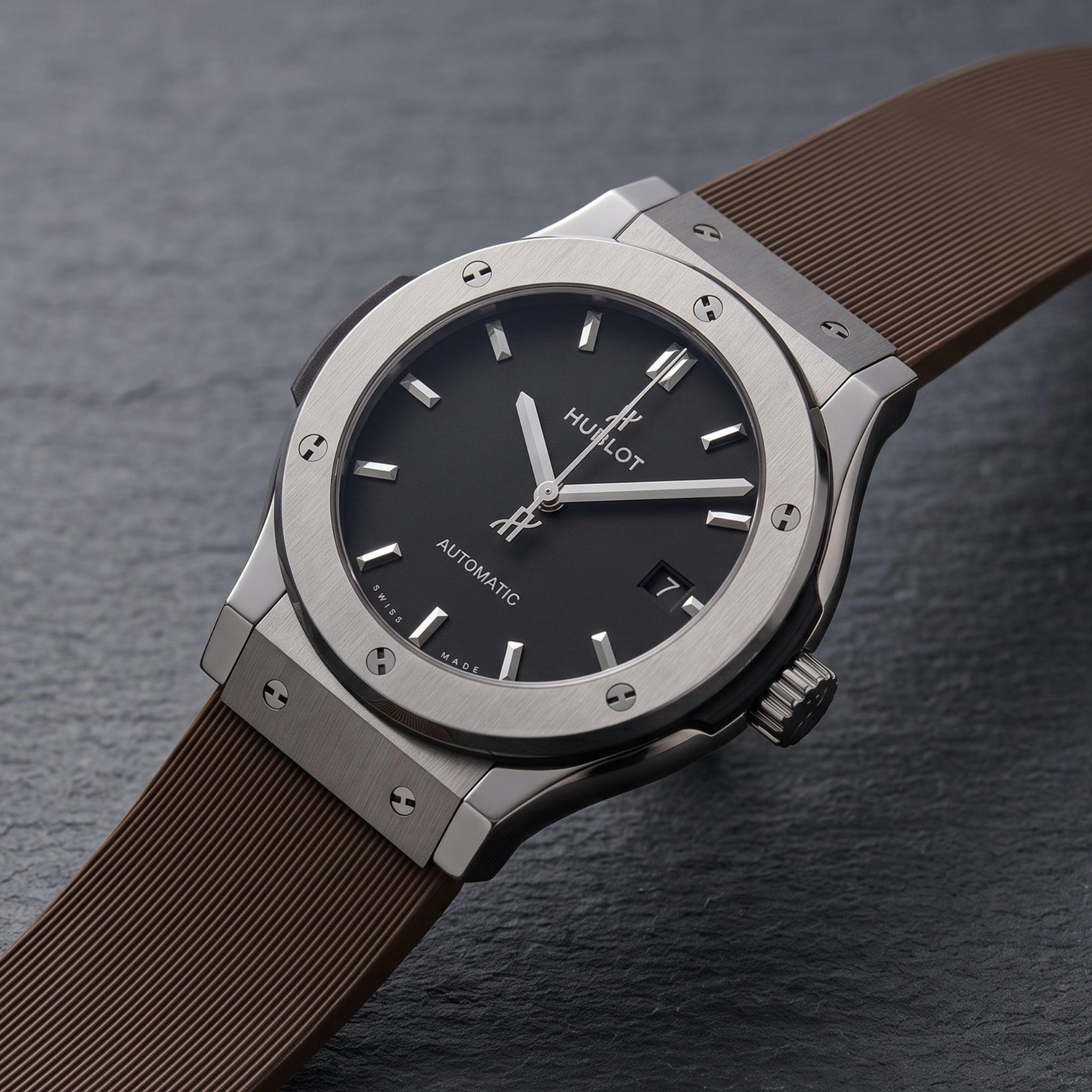 Rubber Strap - For Hublot Classic Fusion - Brown - Helvetus