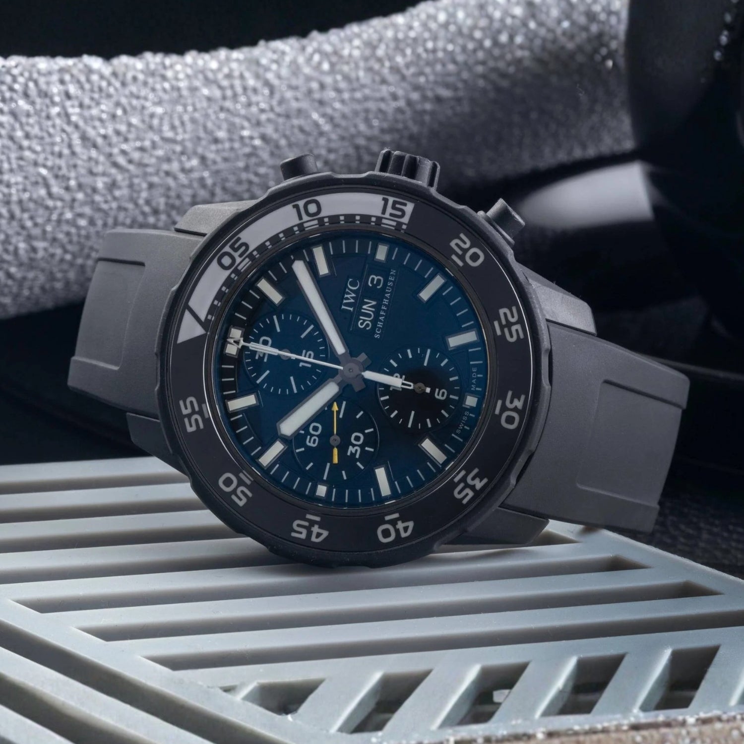Rubber Strap - For IWC Aquatimer 2000 - Black - Helvetus