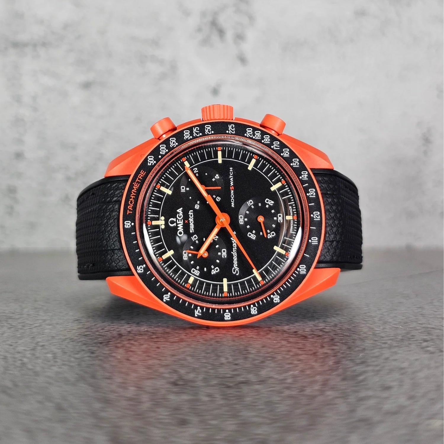 Rubber Strap - For Mission on Earth Lava | Omega X Swatch | MoonSwatch - Black w/Black - Helvetus