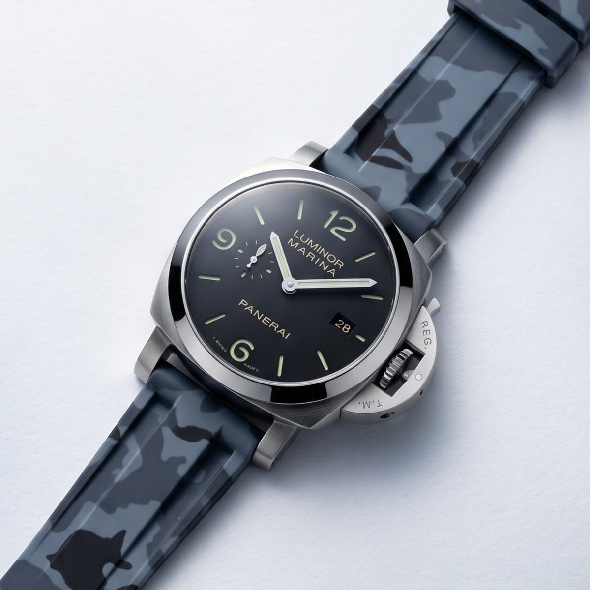 Rubber Strap - For Panerai - Grey Camo - Helvetus
