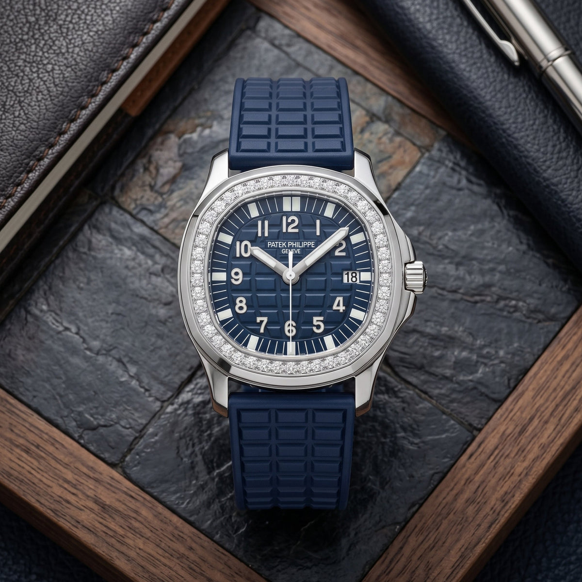 Rubber Strap - For Patek Philippe Aquanaut 5067A-001, 5065, 5066, 5064, 5068R & More - Blue - Helvetus