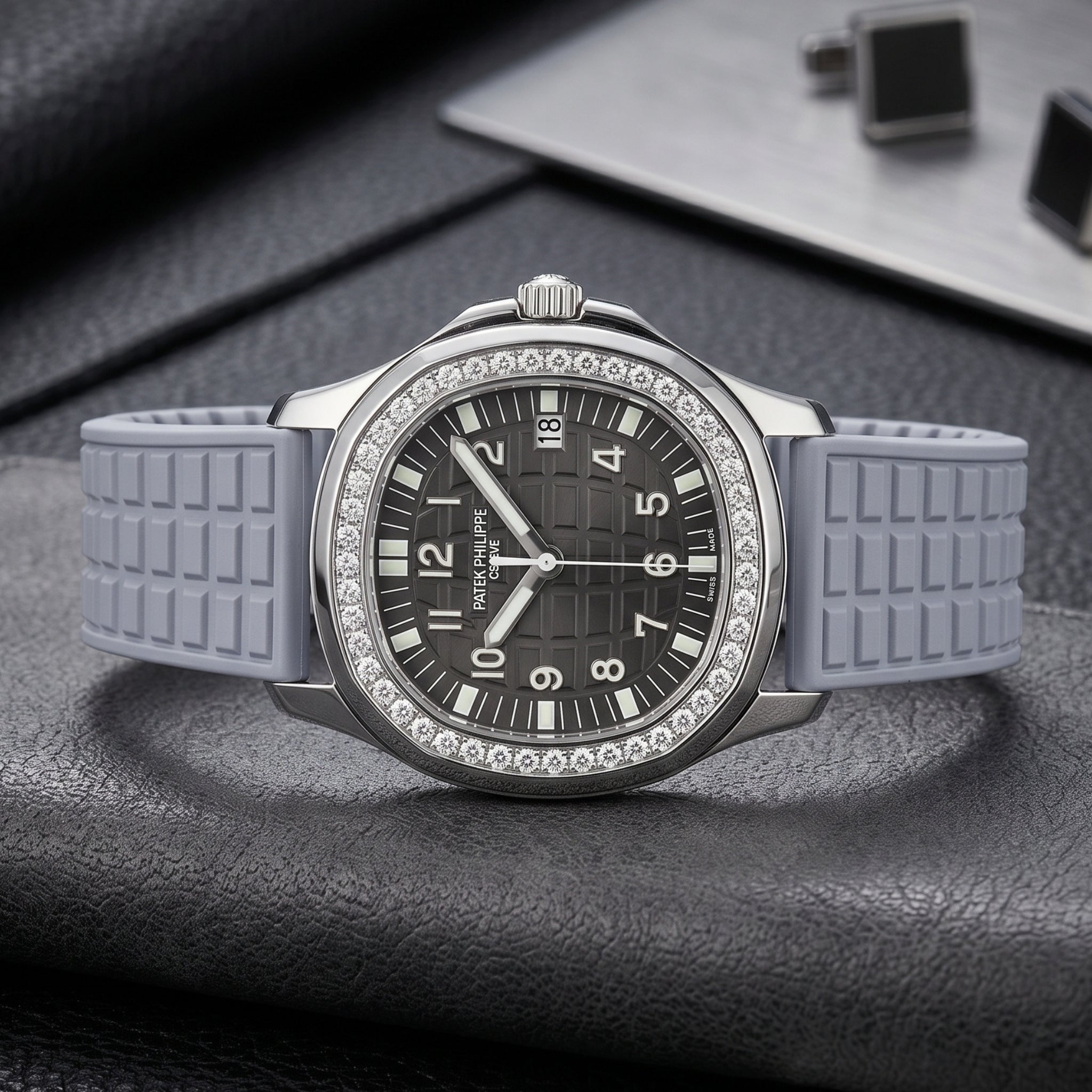 Rubber Strap - For Patek Philippe Aquanaut 5067A-001, 5065, 5066, 5064, 5068R & More - Grey - Helvetus