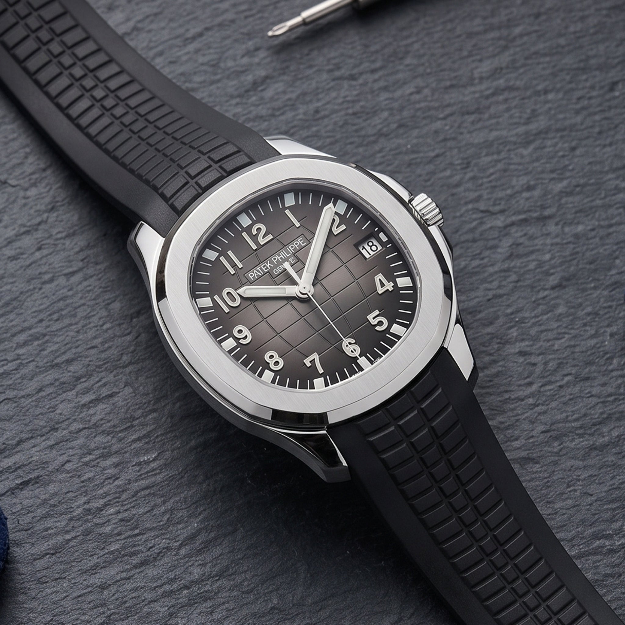 Rubber Strap - For Patek Philippe Aquanaut - Black - Helvetus