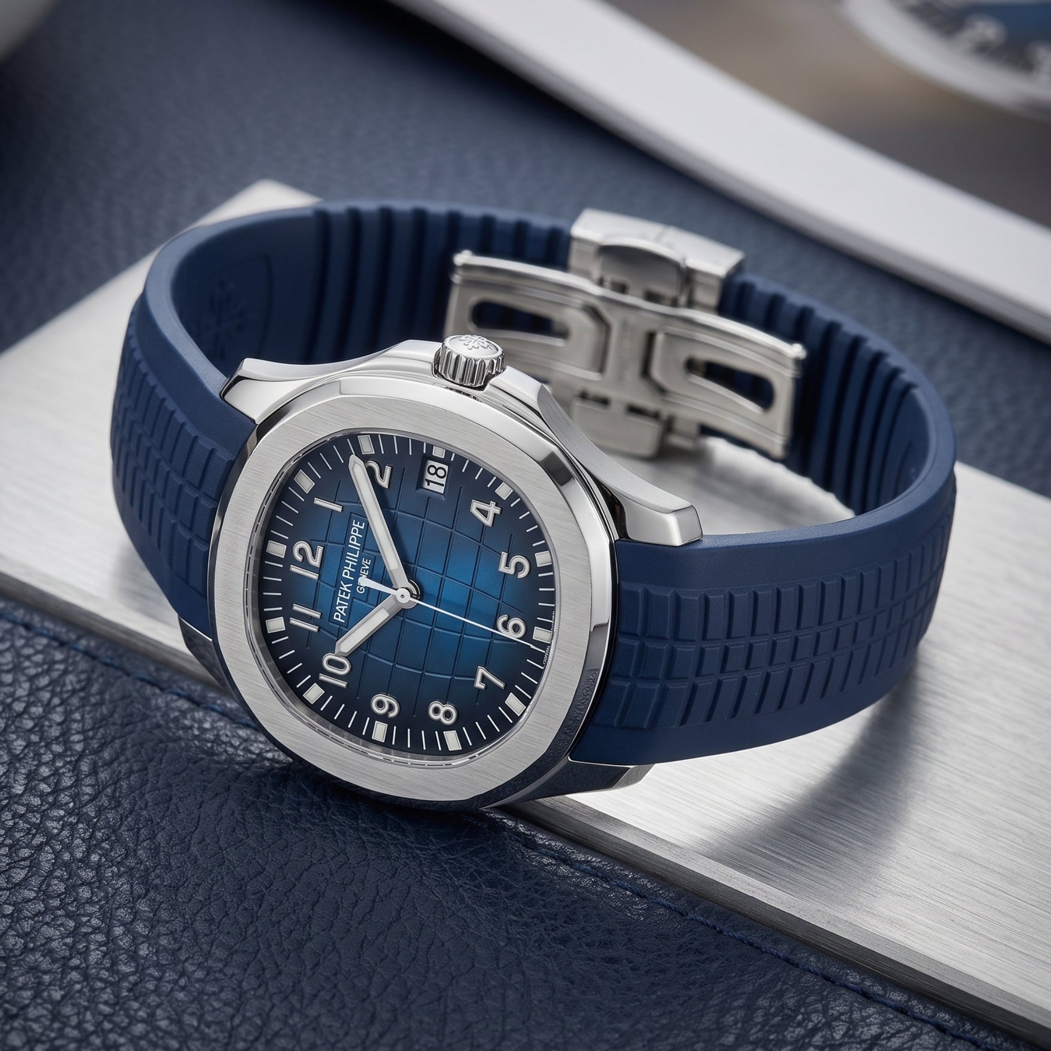 Rubber Strap - For Patek Philippe Aquanaut - Blue - Helvetus
