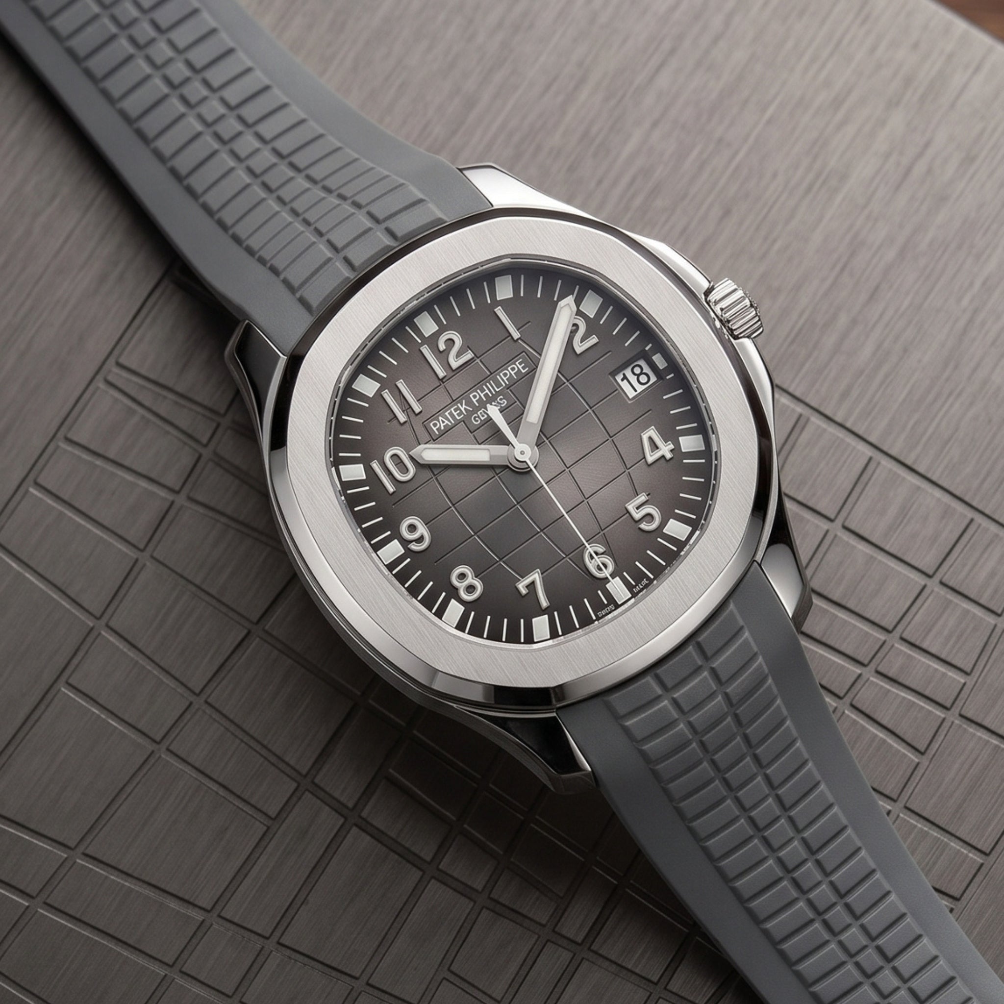 Rubber Strap - For Patek Philippe Aquanaut - Grey - Helvetus