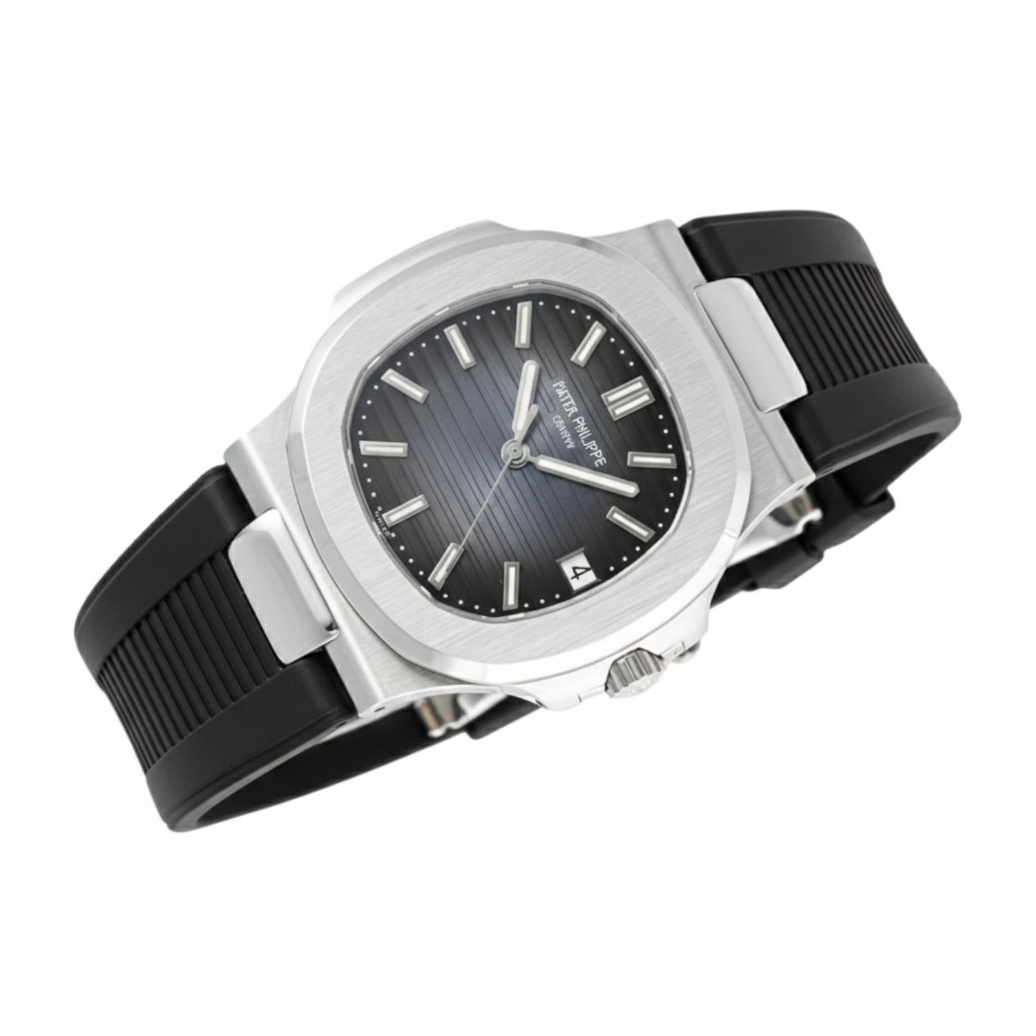 Rubber Strap - For Patek Philippe Nautilus - Black - Helvetus