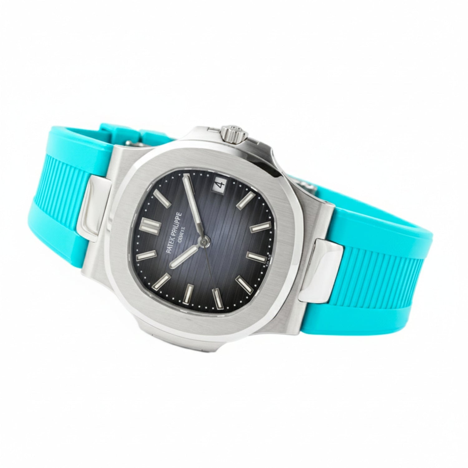 Rubber Strap - For Patek Philippe Nautilus - Light Blue - Helvetus