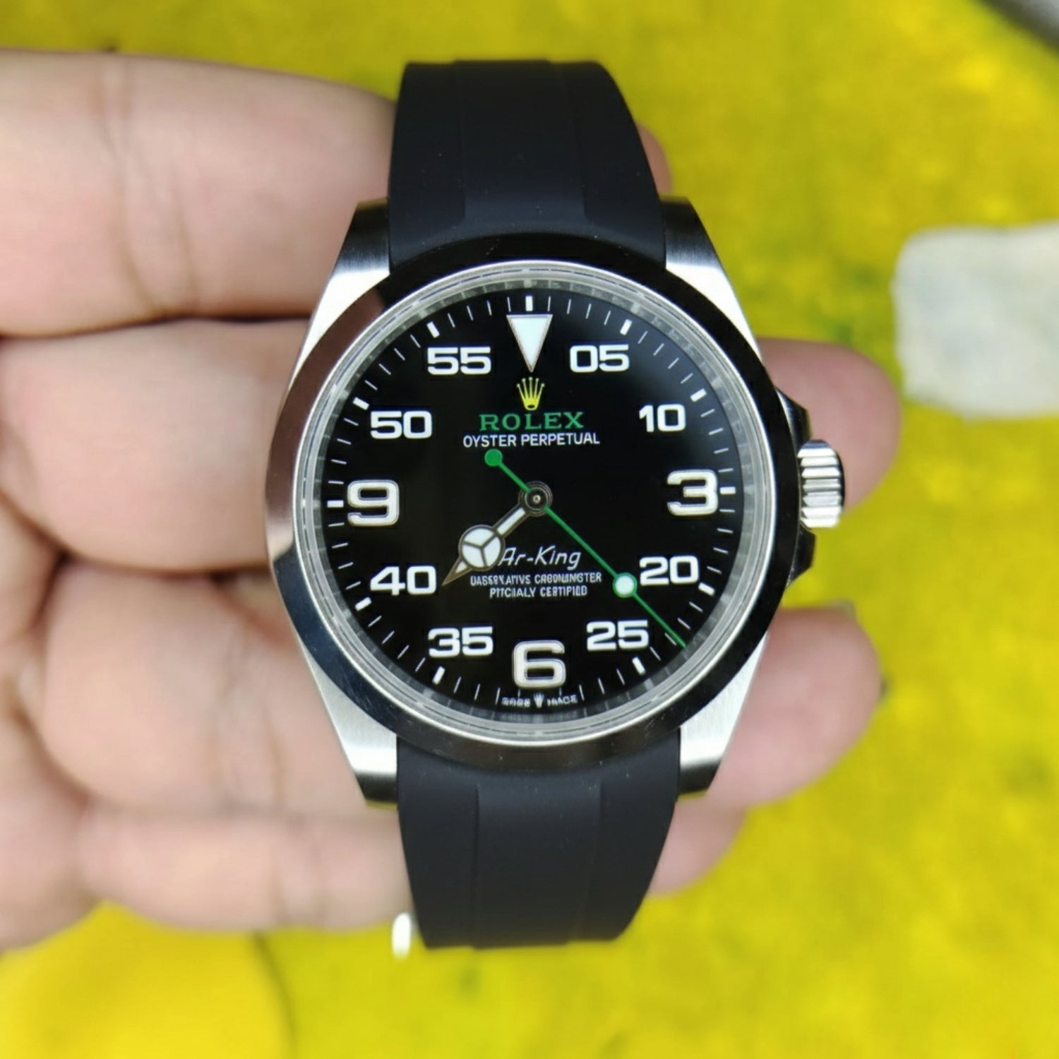 Rubber Strap - For Rolex Air - King 126900/116900 - Black - Helvetus