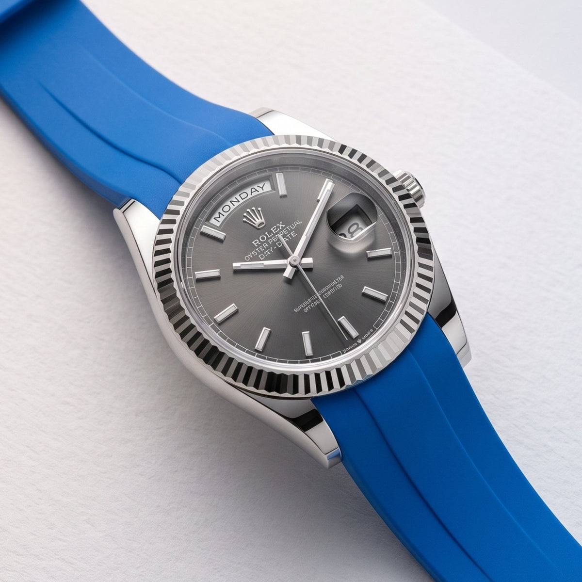 Rubber Strap - For Rolex Day-Date 40 - Blue - Helvetus