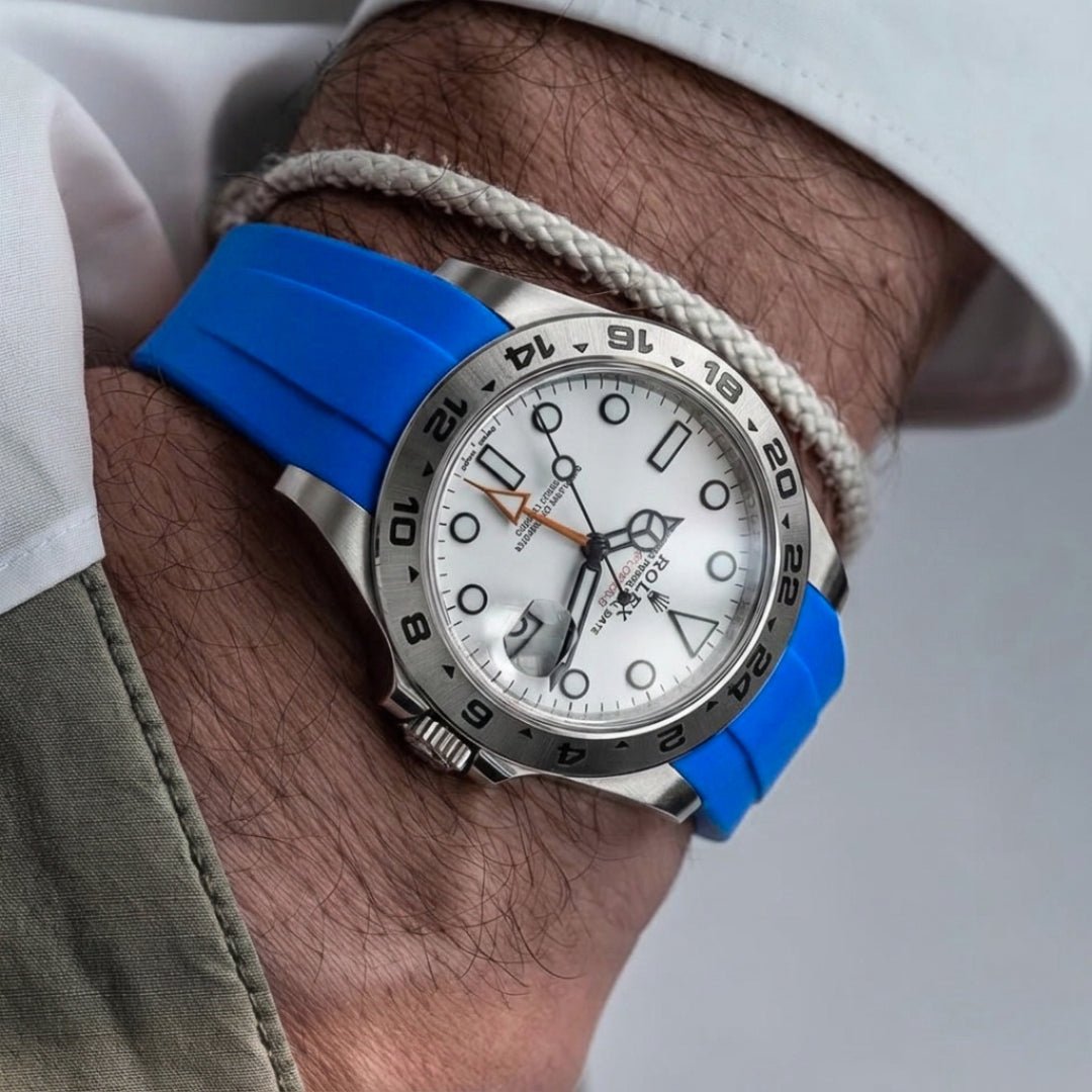 Rubber Strap - For Rolex Explorer II - Blue - Helvetus