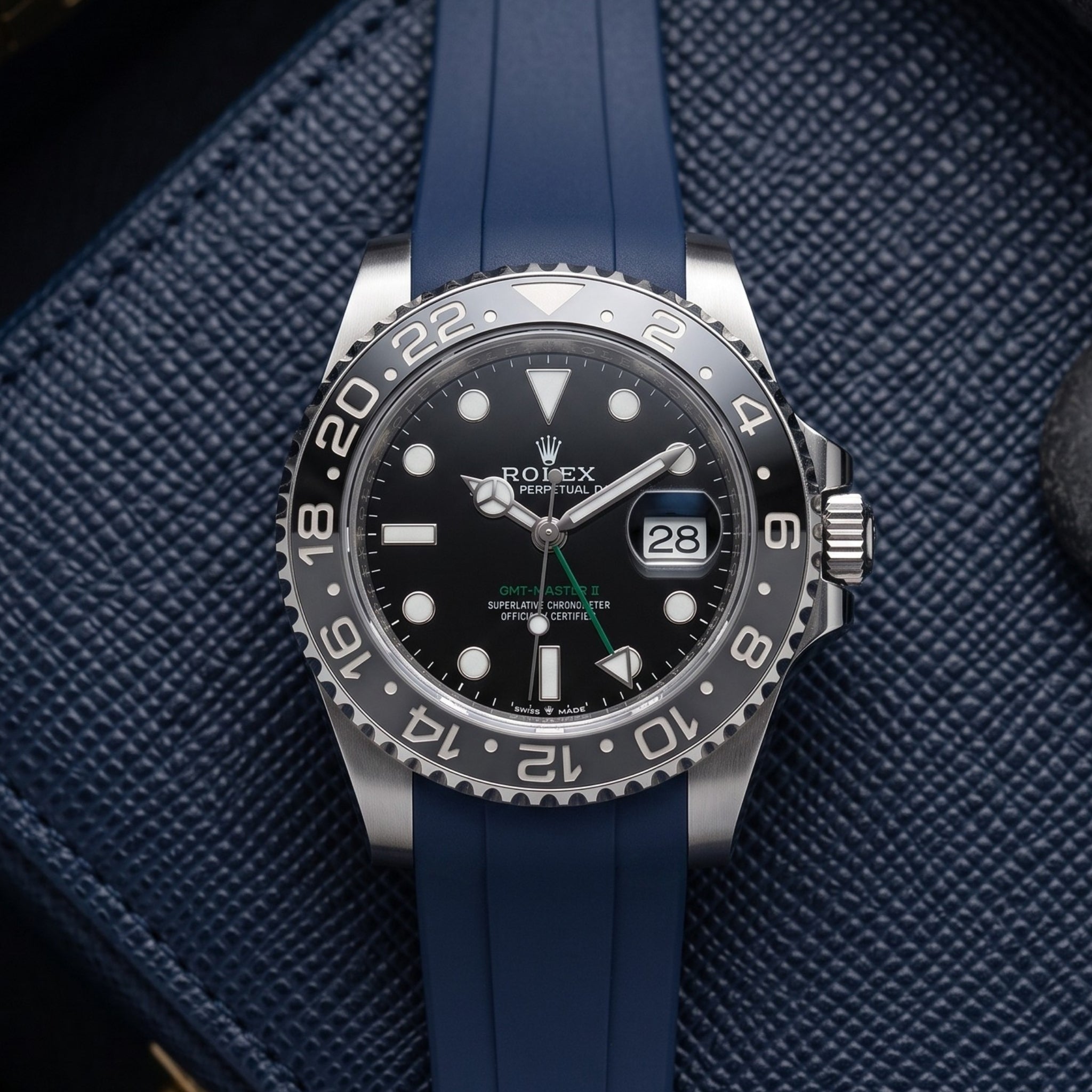 Rubber Strap - For Rolex GMT-Master II - Navy Blue - Helvetus