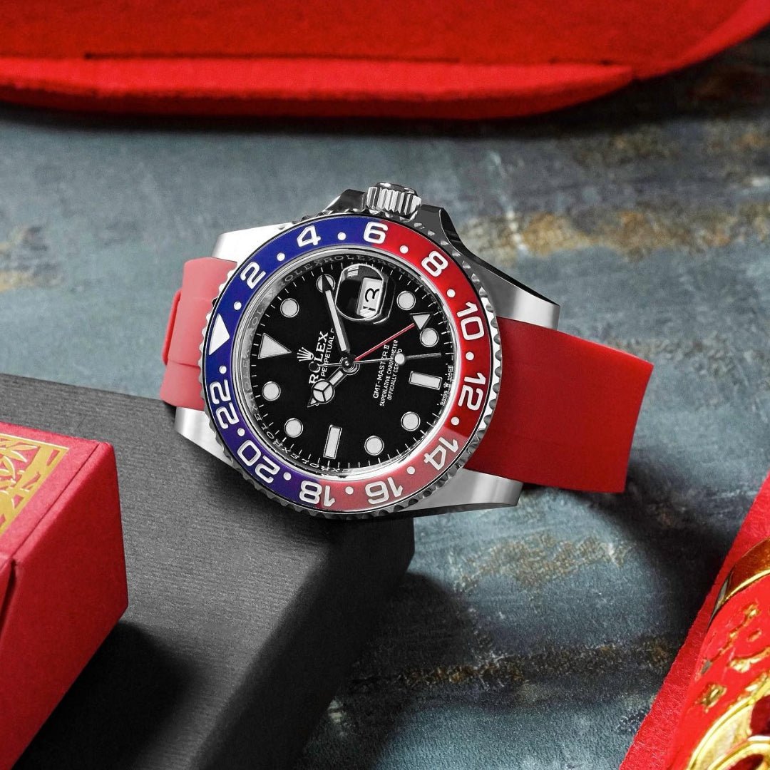 Rubber Strap - For Rolex GMT - Master II - Red - Helvetus