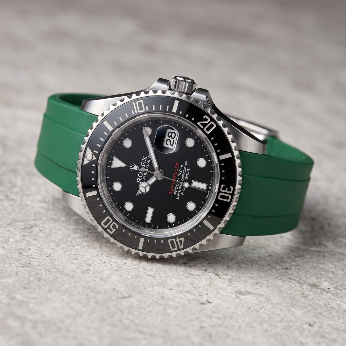 Rubber Strap - For Rolex Sea-Dweller - Green - Helvetus