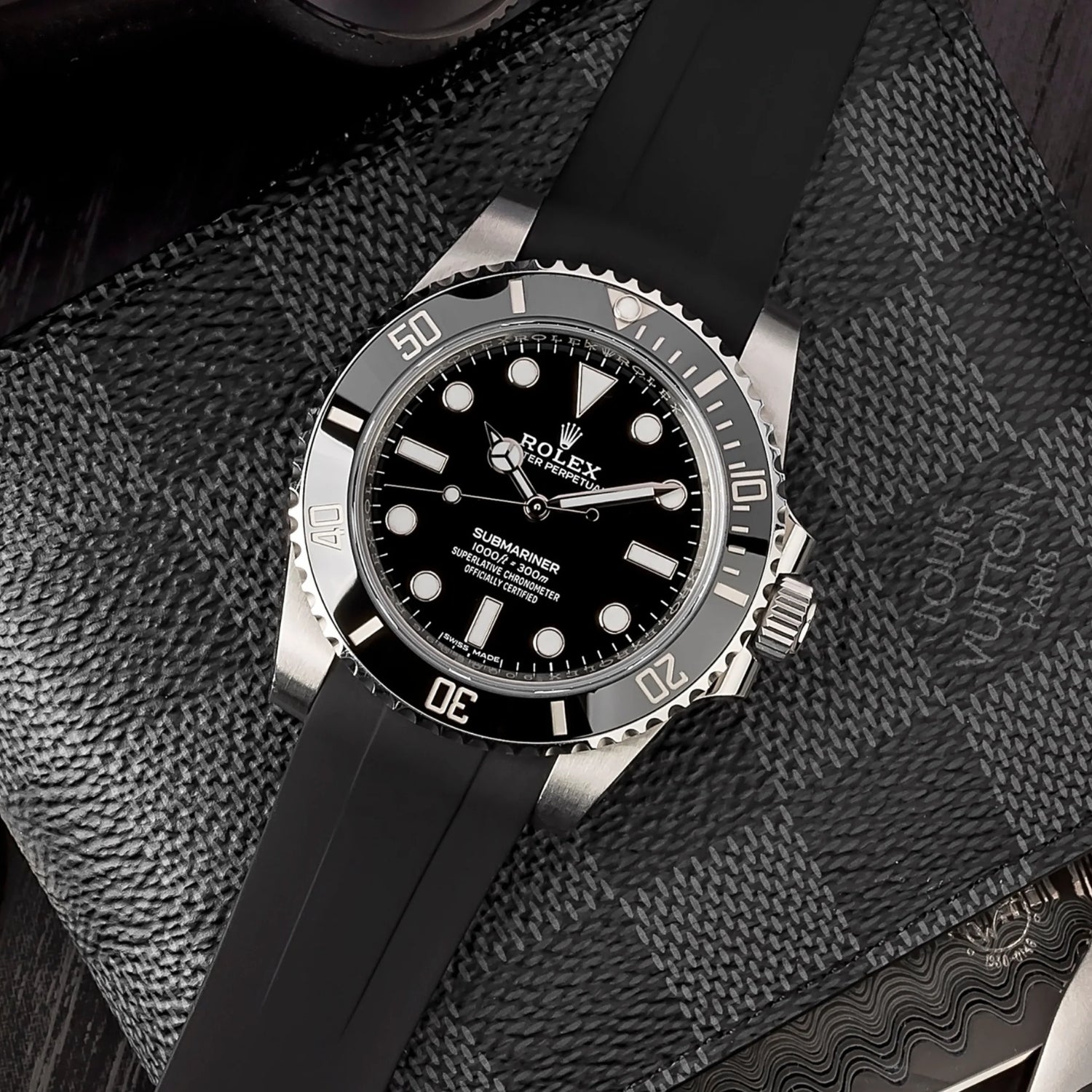 Rubber Strap - For Rolex Submariner - Black - Helvetus