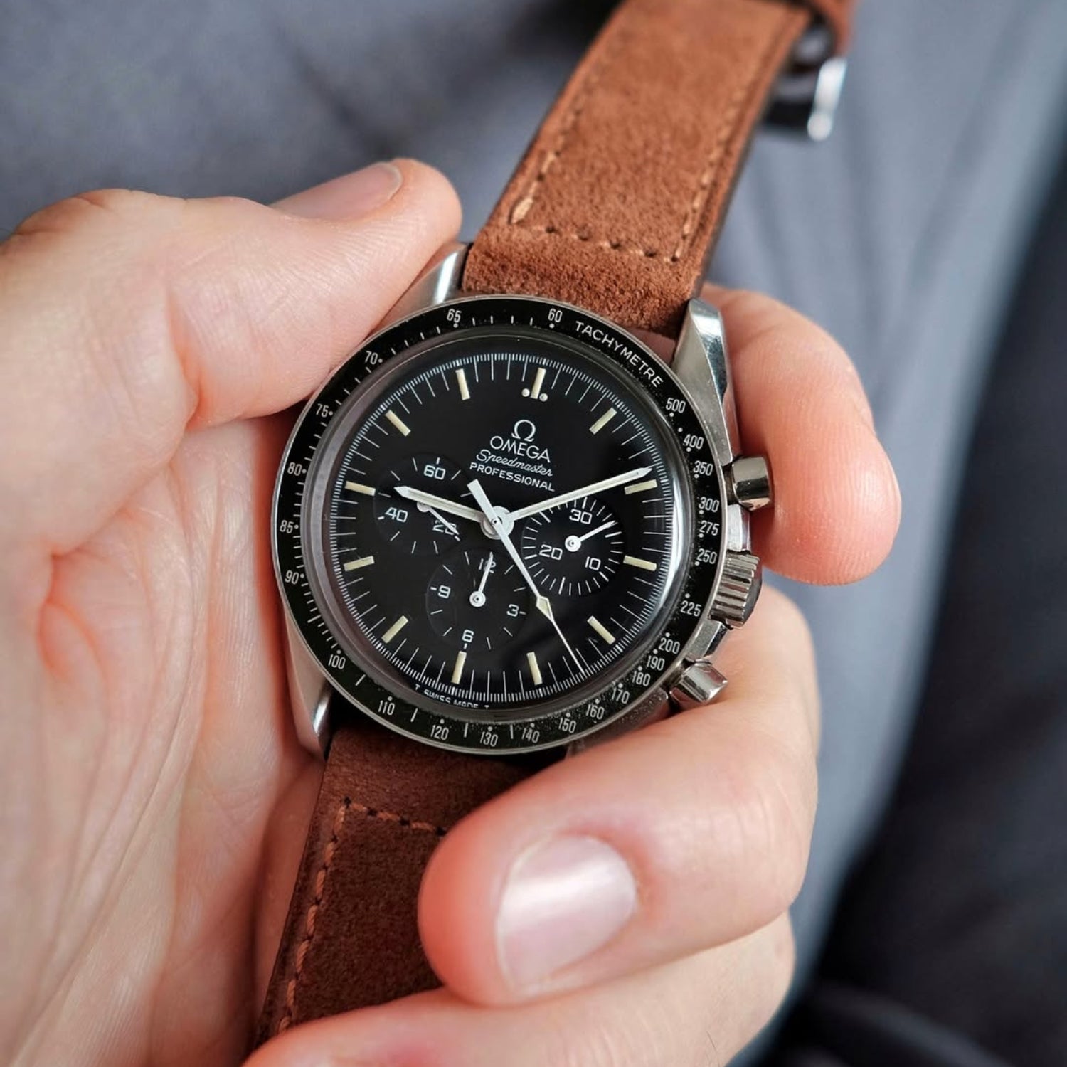 Suede Leather Watch Strap – Brown – Handmade – Helvetus®