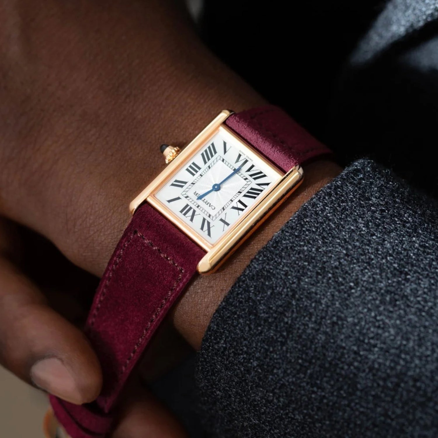 Suede Leather Watch Strap – Red – Handmade – Helvetus®