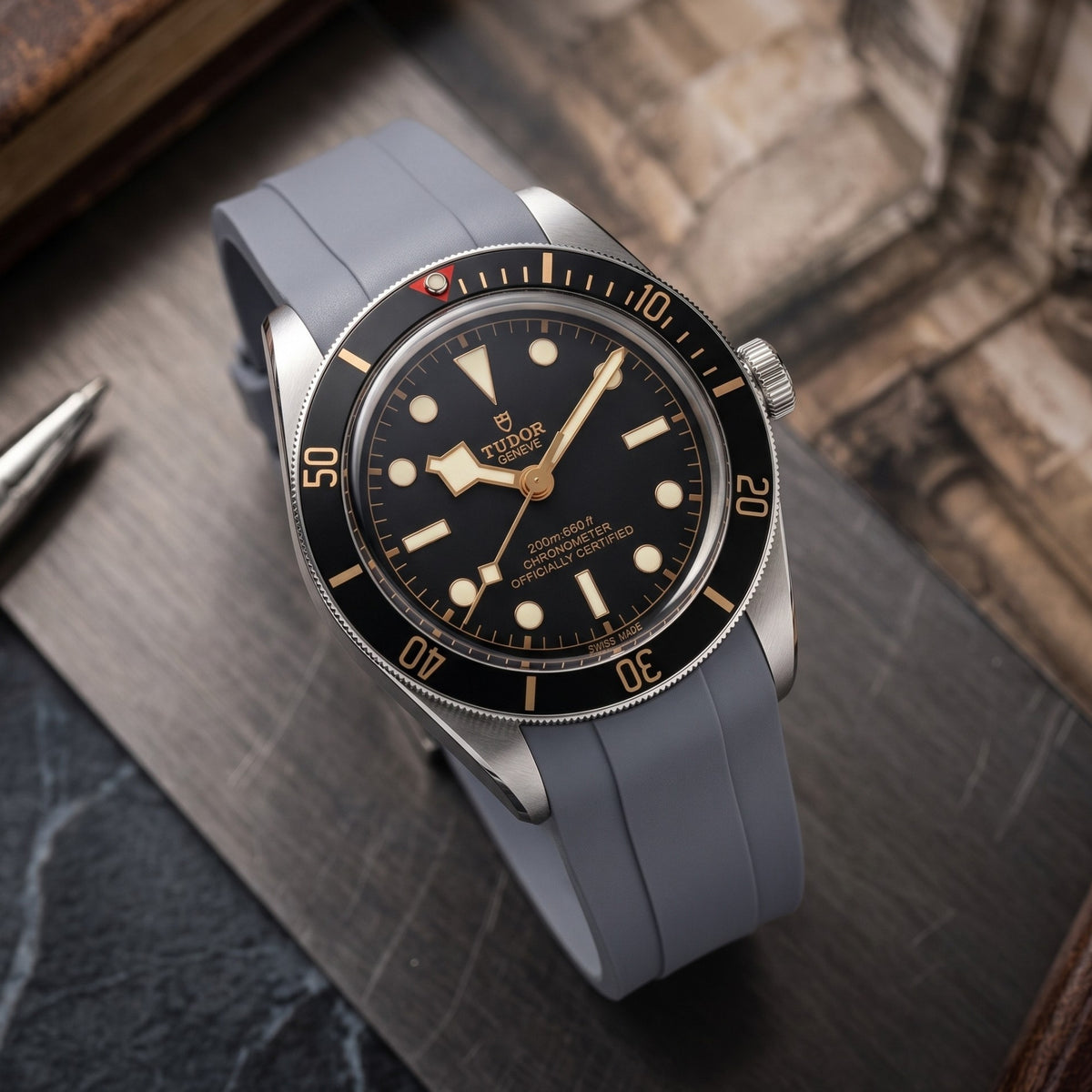 Rubber Strap - For all Tudor Black Bay Models - Grey
