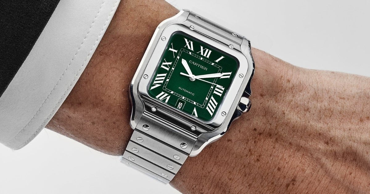 Cartier Santos WSSA0062 Strap Guide – Best Rubber & Leather Straps for the Green Dial - Helvetus