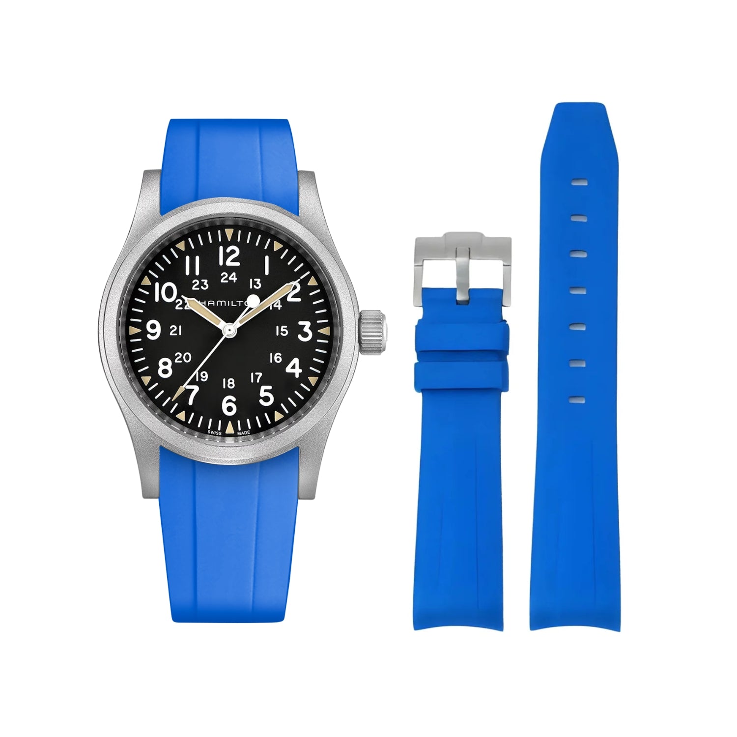 Rubber Strap – For Hamilton Khaki Field - Blue