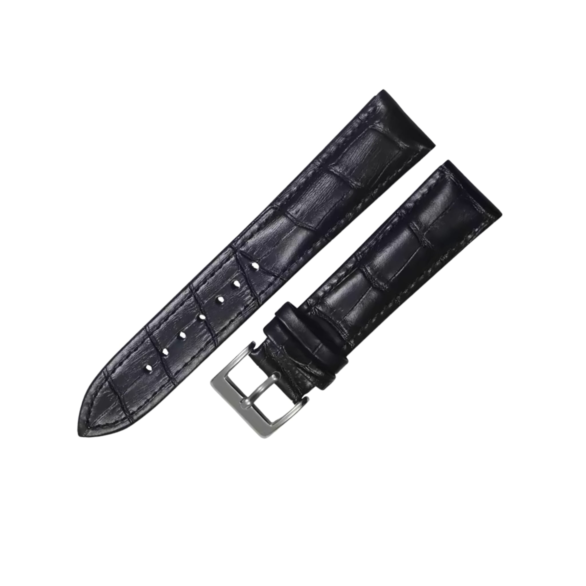 Alligator Leather Strap - Black - Alligator Pattern - Helvetus