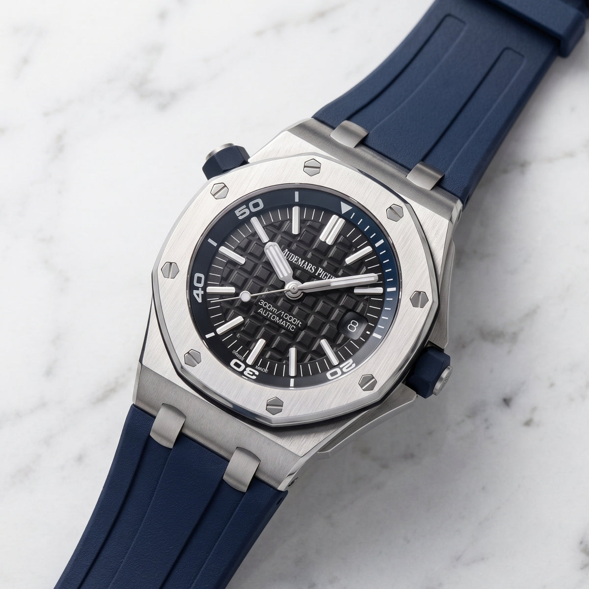 Rubber Strap - For all Audemars Piguet Offshore Diver - Navy Blue
