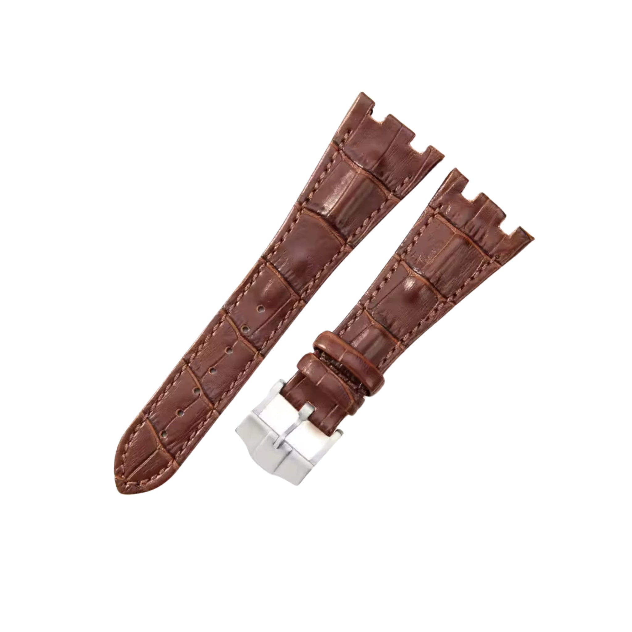 Crocodile Strap - For all AP Offshore 42mm - Brown - Helvetus