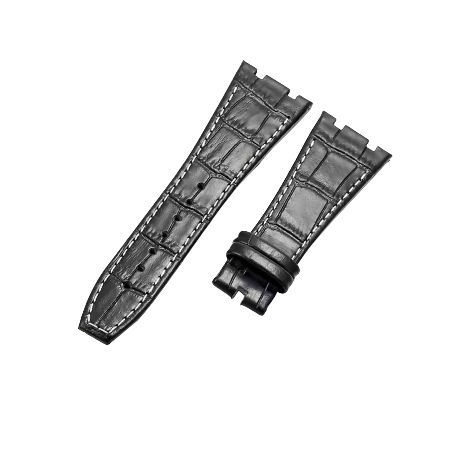 Crocodile Strap - For all Audemars Piguet Royal Oak 41mm - Black - Helvetus