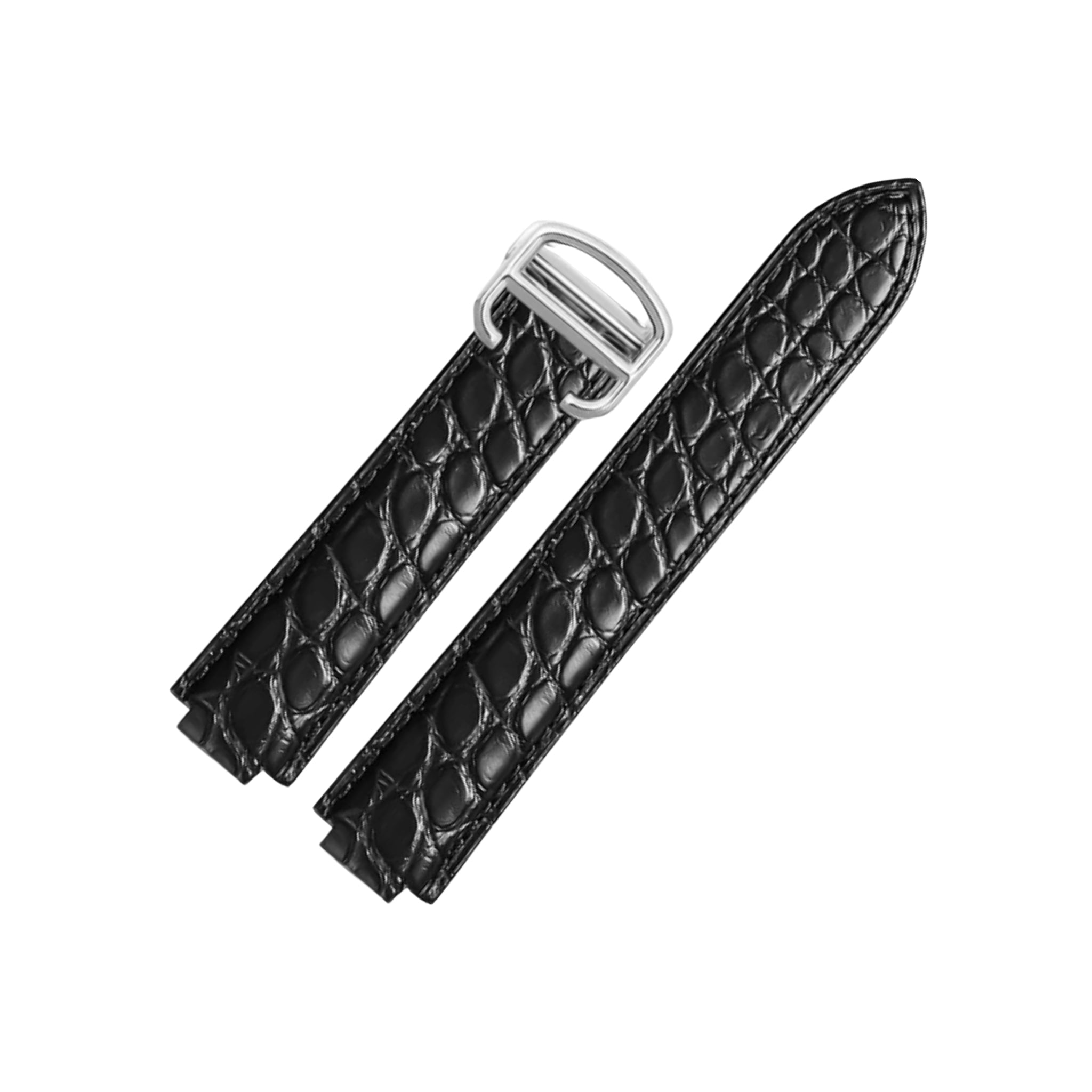 Crocodile Strap - For Cartier Ballon Bleu - Black - Helvetus