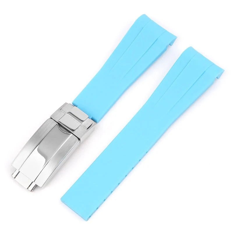 Deployant Rubber Strap - For Rolex Air - King - Light Blue - Helvetus