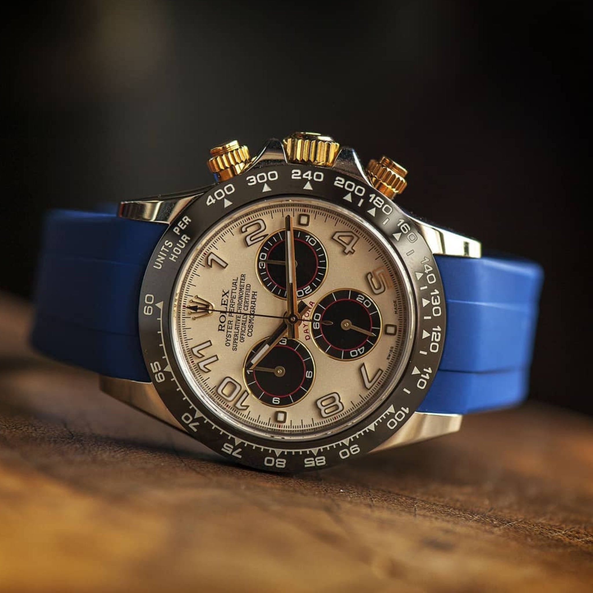 Deployant Rubber Strap - For Rolex Daytona - Navy Blue - Helvetus