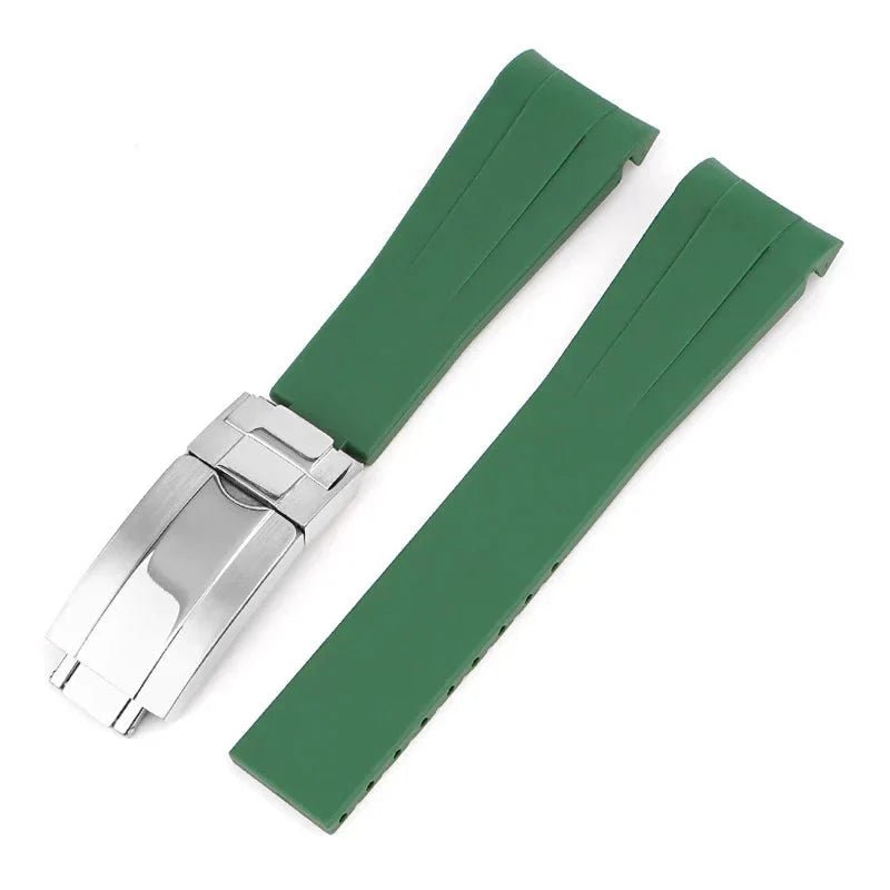 Deployant Rubber Strap - For Rolex Oyster Perpetual 39mm - Green - Helvetus